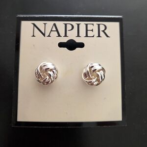 Napier Twisted Silver Earrings